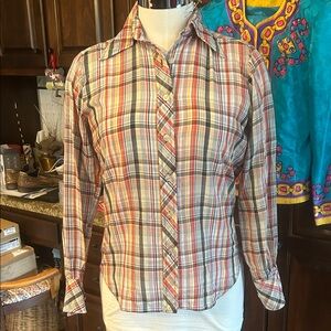 Vintage Sz S Sunny Tops 1979’s Plaid Button-Up Shirt